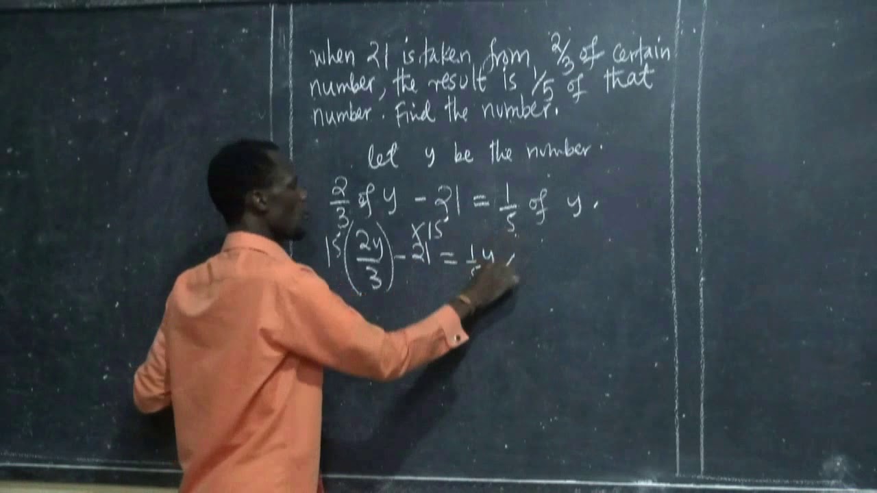 B/MATHEMATICS FORM TWO; STUDY QUESTION(ALGEBRA WORD PROBLEM) - YouTube