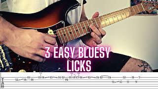 3 EASY GUITAR Blues Licks WITH TABS (John Mayer Style)