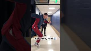 Nikola Jokic shows off his speed pregame! 🏃‍♂️💨 | #Shorts