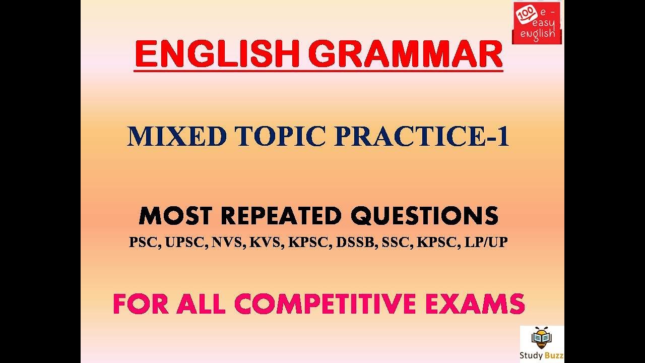 ENGLISH Grammar MCQ Part 1 - YouTube