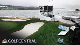 AT&T Pebble Beach Pro-Am being battered by high winds and rain | Golf Central | Golf Channel