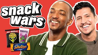 Anthony Mackie \u0026 Danny Ramirez Try British \u0026 American Food | Snack Wars