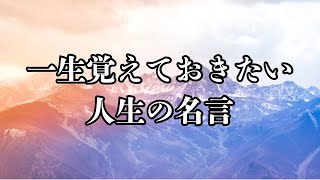 心に刻みたい一生ものの人生格言 #名言 #名言集 #心に響く言葉