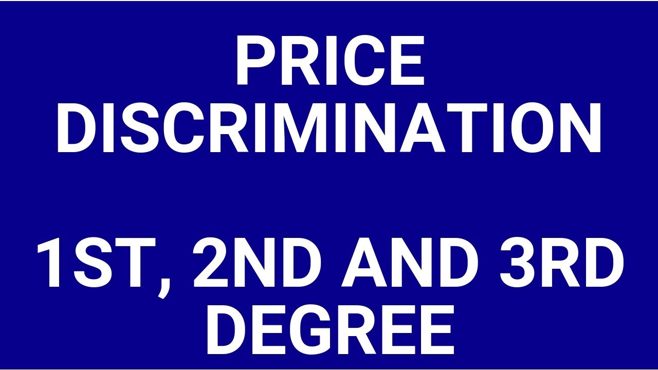 😱 What Is First Degree Price Discrimination. First Degree Price ...