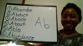 Common English Words Starting With Letters “Ab” Part 1, Video #48