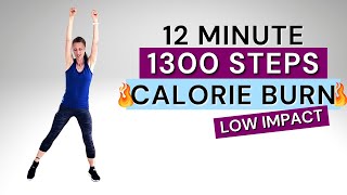 12 Min 1300 Steps 🔥 Calorie Burning 🔥 Cardio Home Workout (Low Impact)