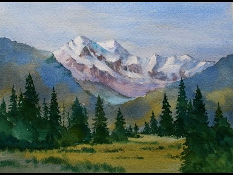 How To Draw Mountains Watercolor