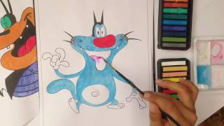 Oggy - oggy and the cockroaches - Coloring pages (with downloaded link) - Bé Tô Màu Oggy