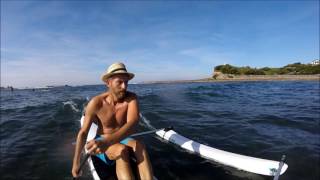 Surf en pirogue - essai de la Kawan by WOO