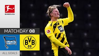4 Goals! Golden Boy Haaland Unstoppable | Hertha Berlin - Borussia Dortmund | 2-5 | All Goals | MD 8