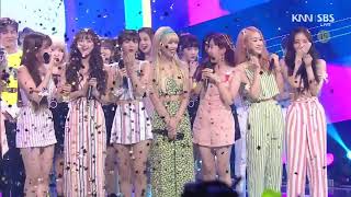 오마이걸 공중파 첫 1위, 인기가요 190818