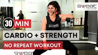 30 Minute Full Body Strength and Cardio Workout w/ Dumbbells | 30 Exercises (No Repeat!)