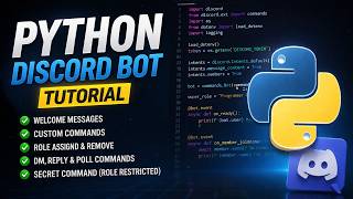 Python Discord Bot Tutorial (2026) | Roles, Commands, DM, Polls + Secret Command
