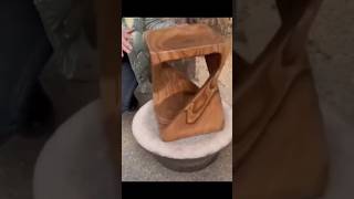 Turn a Solid Wood Block Into a Stylish Stool! DIY Woodworking Hack #shorts #lifehacks