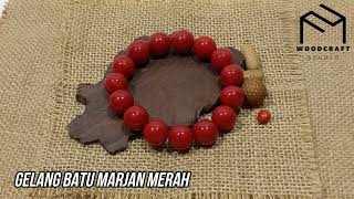 Gelang tangan BATU MARJAN MERAH VARIAN UKURAN