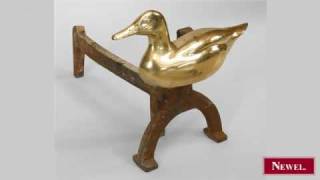 Antique Pair of Rustic Adiriondack style brass duck form