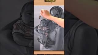 Preserving beauty:Varnishing a portrait oil painting🎨✨ #artinshorts #varnish #oilpainting #portrait