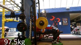 172.5kg x 5 Squat, Bench \u0026 205kg x 3 Deadlift 13th March