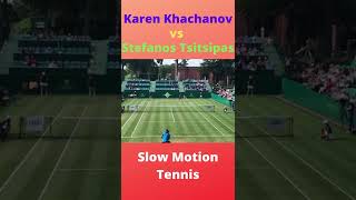 Karen Khachanov vs Stefanos Tsitsipas Slow Motion Tennis #Shorts