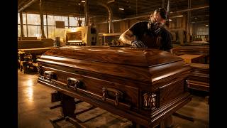 Inside a Luxury Casket Factory: How Solid Walnut Coffins Are Actually Made!