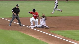 SF@MIA: Sanchez throws out Stanton trying to steal