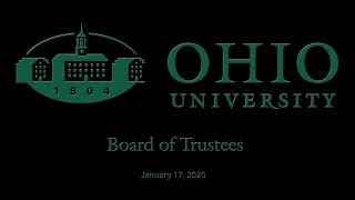 Ohio University Board of Trustees January 17, 2020