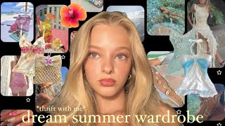 thrifting my DREAM summer wardrobe 🐚 thrift tips + try on haul 𓆉°❀⋆.ೃ࿔*:･
