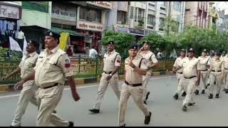 ##kareli police ka paidal march###