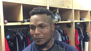 Erick Aybar on his 2-hit Twins debut and his throwing error at third.