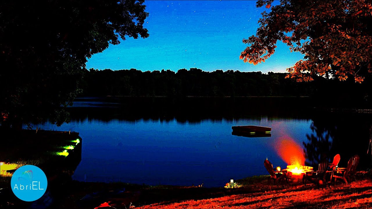 Campfire & River Night Ambience 10 Hours With Crickets Chirping ...