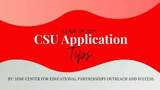 Tips for the CSU Application