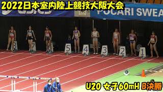 2022日本室内陸上競技大阪大会 U20 女子60mH B決勝