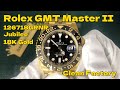 Man's Toy: Clean Factory Rolex GMT Master II 126718GRNR in 18k Gold