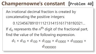 Project Euler: Problem 40 (C/C++)