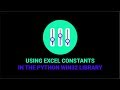 Using Excel Constants In The Python Win32 Library