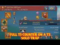 T3 F2P Solo Trap Vs Full T5 Counter From A Maxed Account || T5 Gangbang | Lords mobile