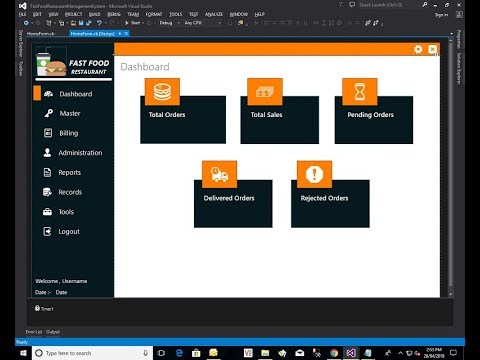 Fast Food Management System in Vb Part – 2 Final Year Project Flat Design