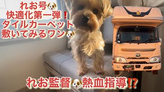 【キャンピングカー】れお号🐶快適化第一弾としてタイルカーペットを敷いてみる