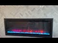 touchstone smart electric fireplace the sideline 50 inch wide in wall recessed 30 realistic ember