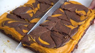 Pumpkin Brownies | Pumpkin Cream Cheese Brownies | Chichabon