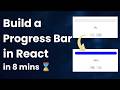 Build a Progress Bar in React in 8 mins (Frontend Machine Coding Interview Question) 🧑‍💻 #reactjs