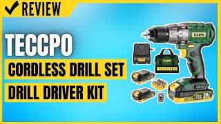 TECCPO Cordless Drill Set, 20V Brushless Drill Driver Kit Review