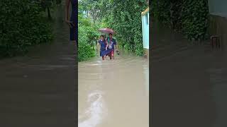 বর্ষায় যখন ডুবে ছিলো আমার  বব় আর বোন#bengali #rain#funnyshorts #family #like