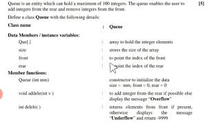 Simple Queue in Java|Isc 2017