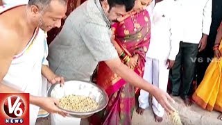 Minister Talasani Srinivas Yadav Lays Foundation Stone For Konda Pochamma Temple Building | V6 News