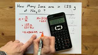 How many ions are in 1.25 grams of Na2O?