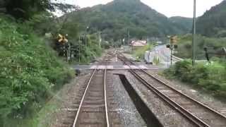 普通列車 備後落合行き☆出雲坂根駅発車後の車窓