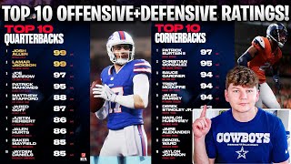 ALL TOP 10 MADDEN 26 OFFENSIVE AND DEFENSIVE PLAYER RATINGS REVEALED!
