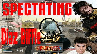 Spectating Diaz Biffle with WALL HACKS Warzone 3 RANKED (My POV)