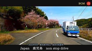 relaxing drive　japan　鹿児島　ノンストップドライブ　BGM　鹿児島市坂元～姶良市松原町　ジャパン鹿児島4月　2022年